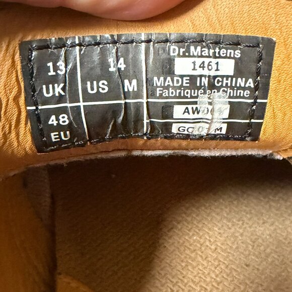 Dr. Martens 1461 Smooth Leather Oxford Shoes Men's Size 14 -3 hole Black - VGUC - Picture 10 of 13